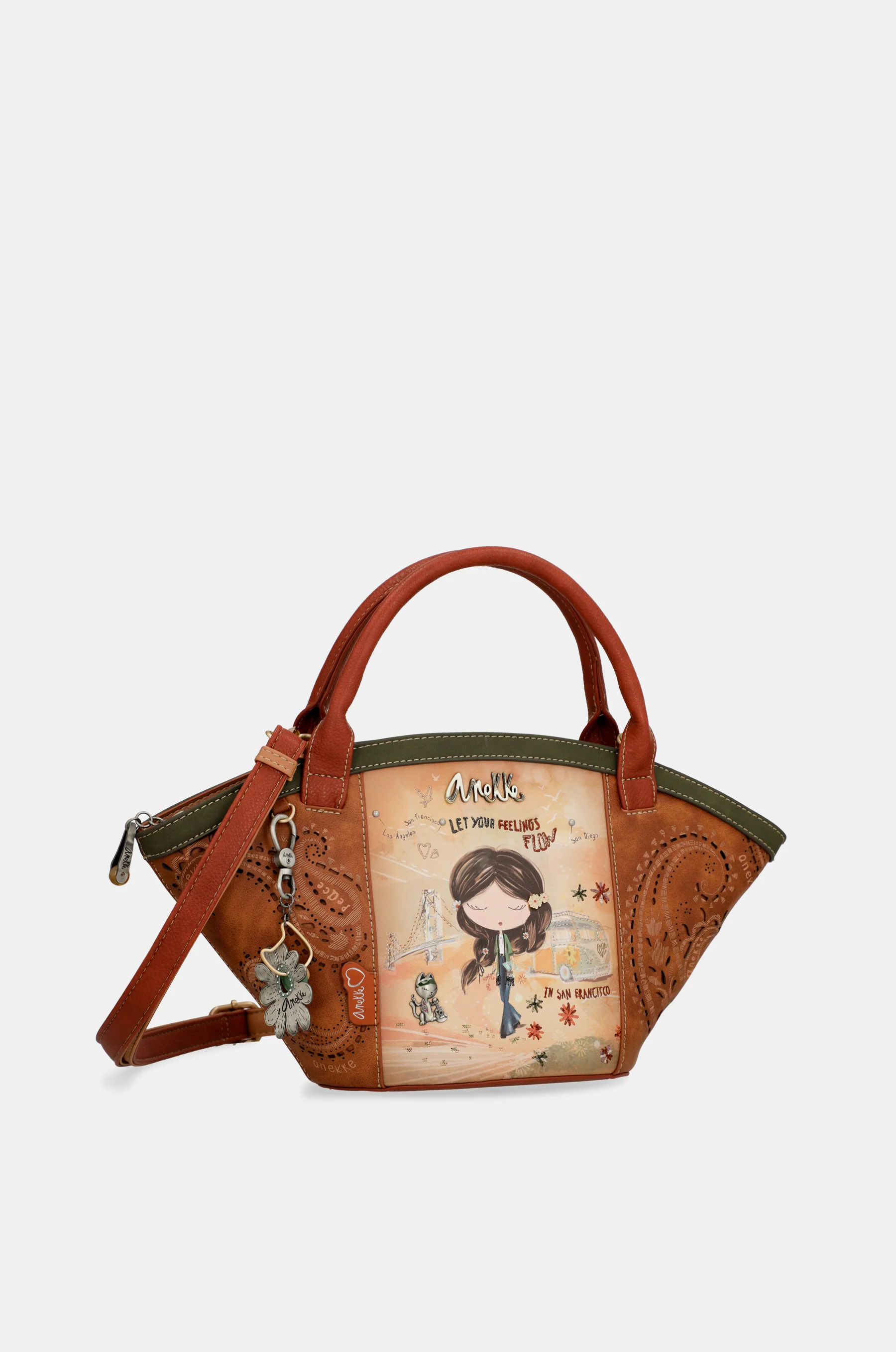 Bolso cesta Peace & Love Camel - Image 7