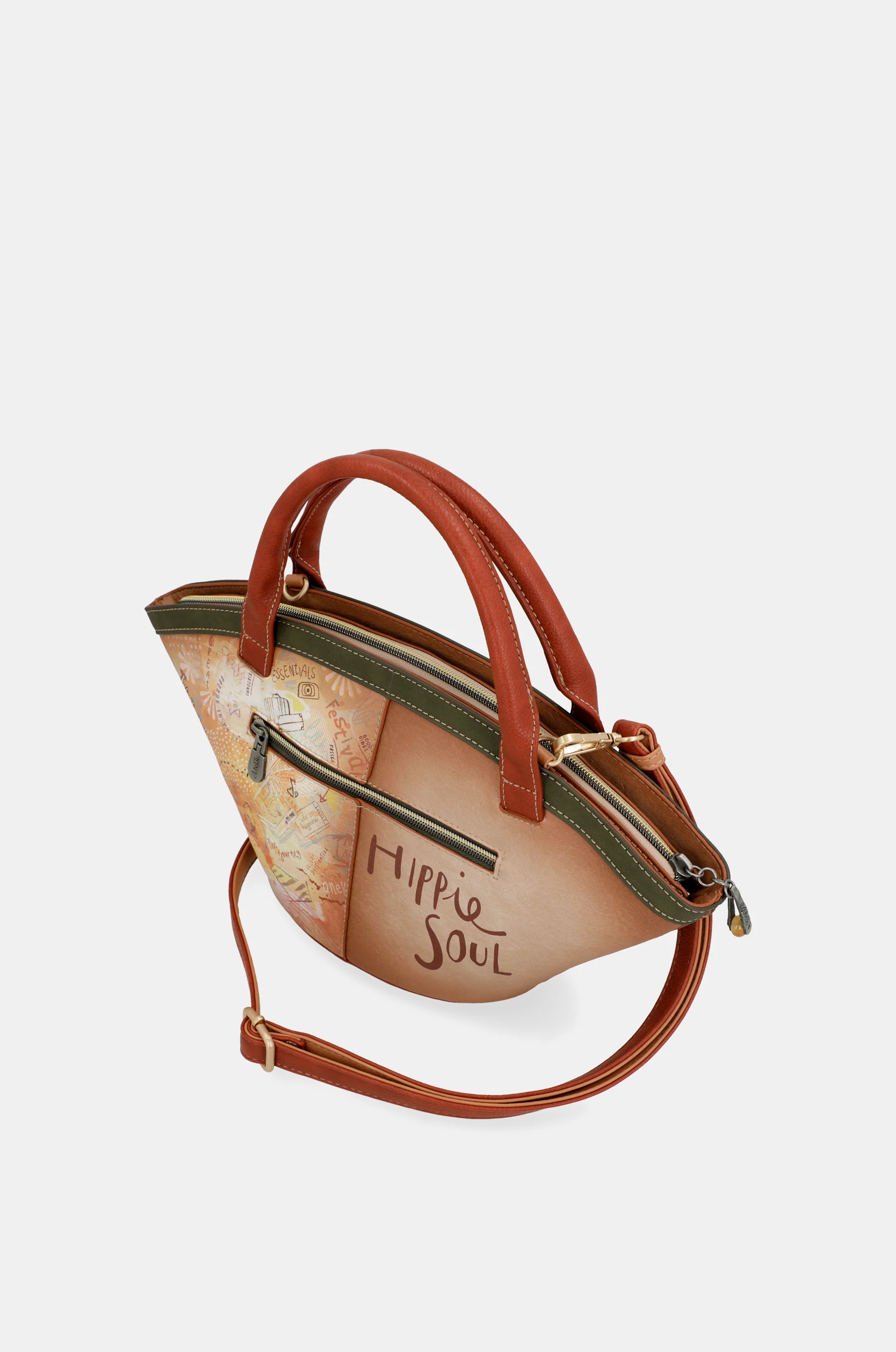 Bolso cesta Peace & Love Camel - Image 8