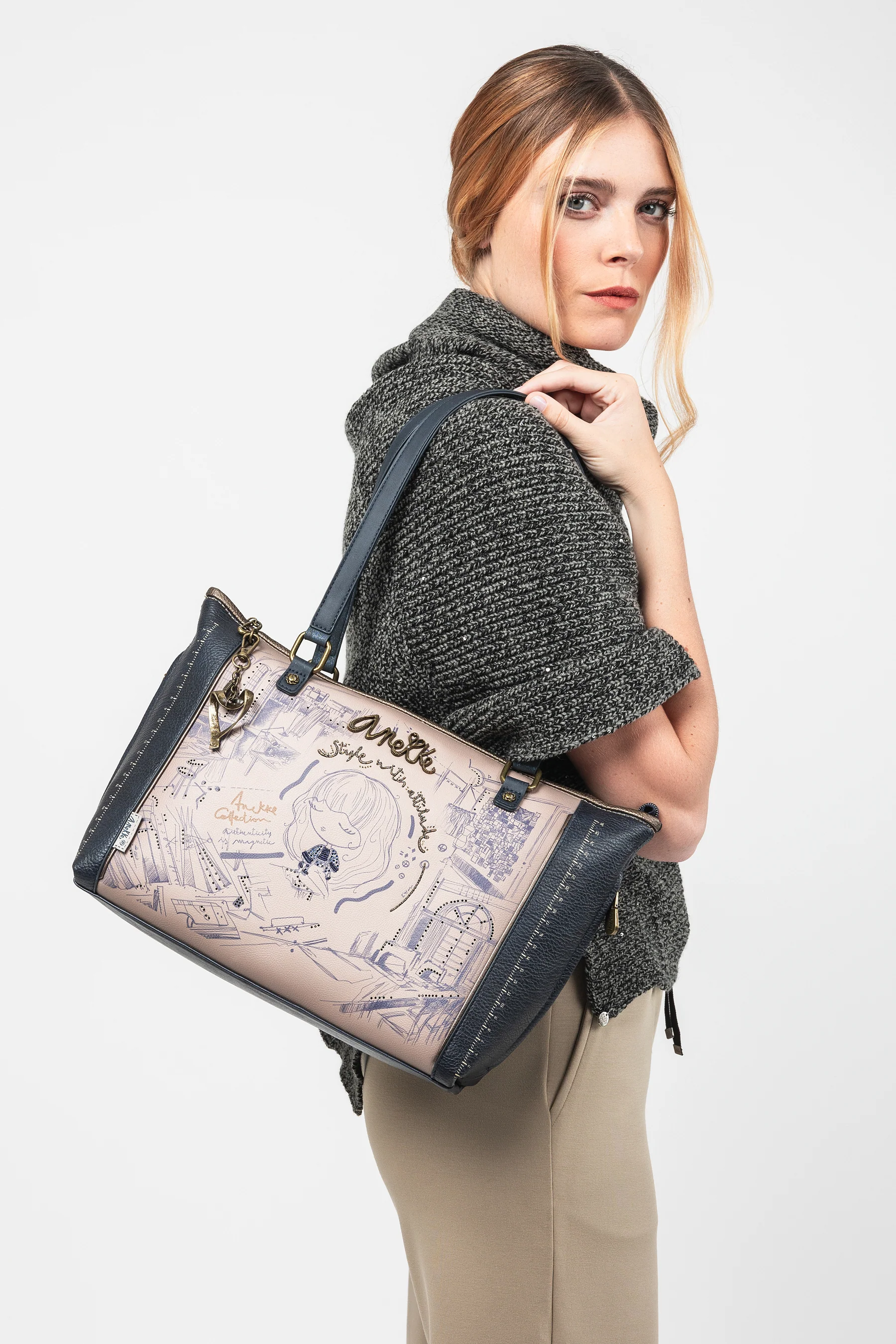 Bolso shopper con bandolera Studio - Image 2